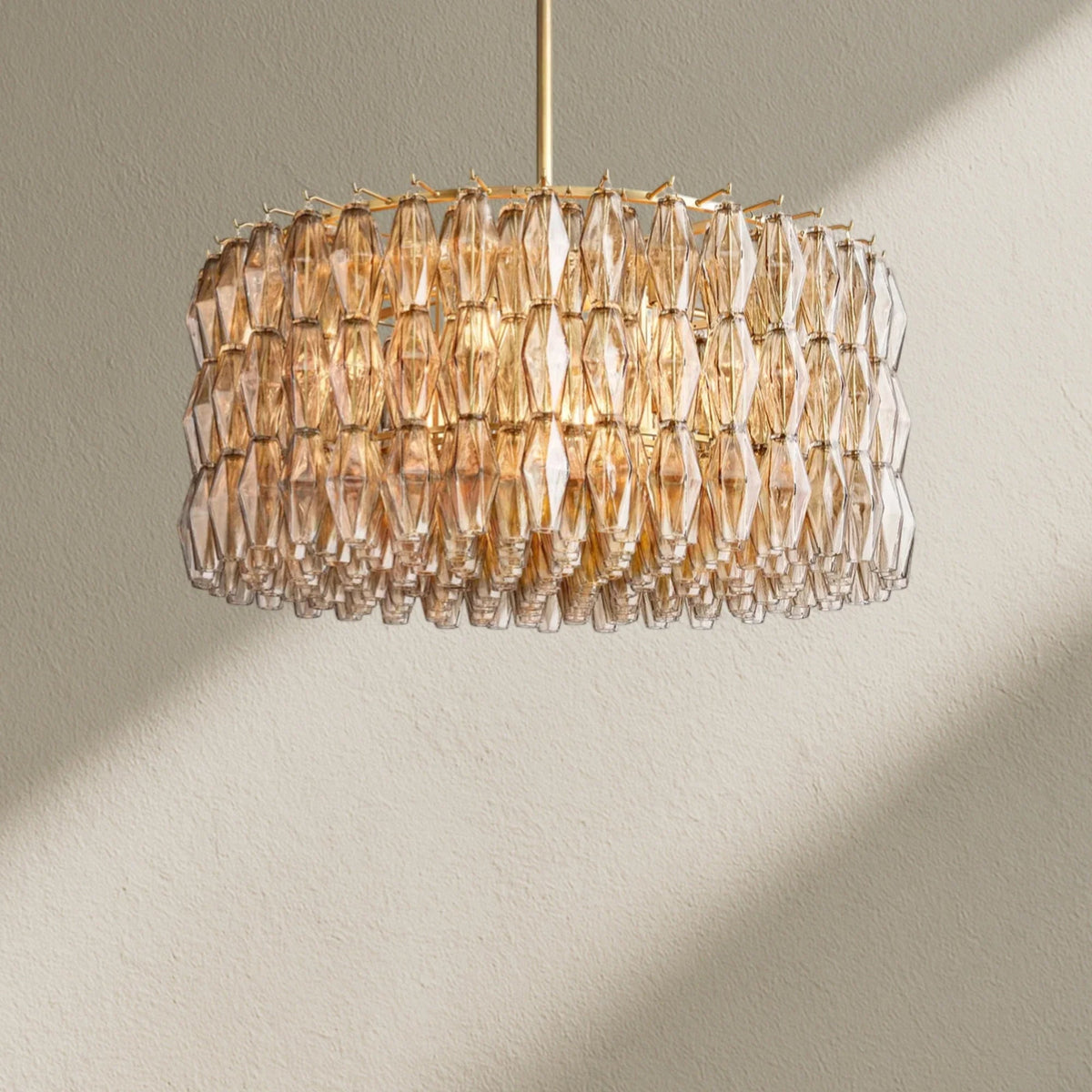 CHRAFZ Smoke Glass Round Chandelier 37"47‘’62‘’ - Zelno