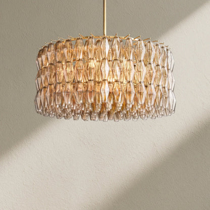 CHRAFZ Smoke Glass Round Chandelier 37"47‘’62‘’ - Zelno