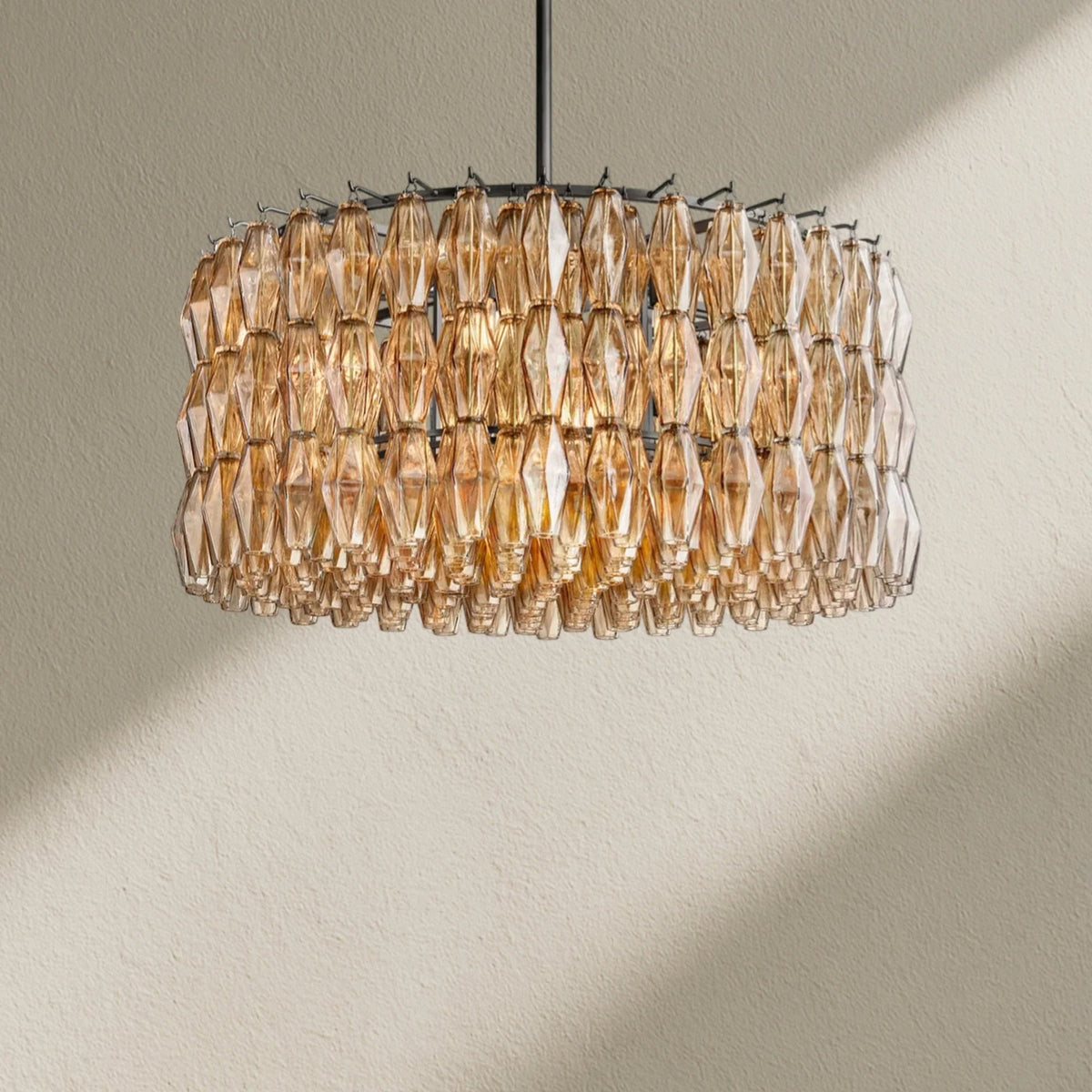 CHRAFZ Smoke Glass Round Chandelier 37"47‘’62‘’ - Zelno