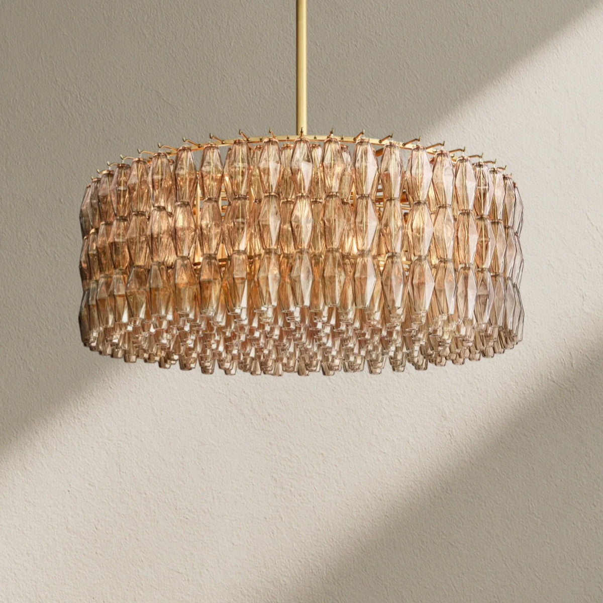 CHRAFZ Smoke Glass Round Chandelier 37"47‘’62‘’ - Zelno