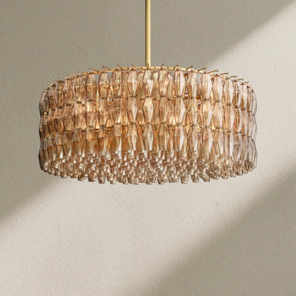 CHRAFZ Smoke Glass Round Chandelier 37"47‘’62‘’ - Zelno