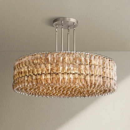 CHRAFZ Smoke Glass Round Chandelier 37"47‘’62‘’ - Zelno