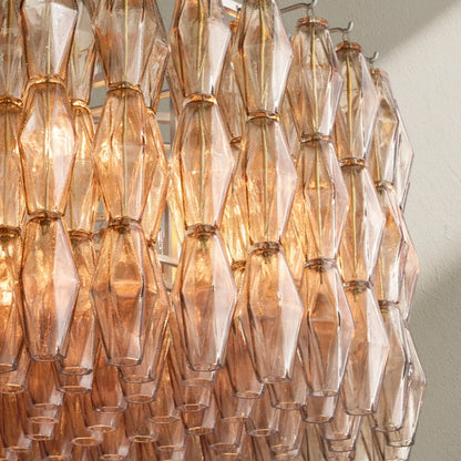 CHRAFZ Smoke Glass Round Chandelier 37"47‘’62‘’ - Zelno