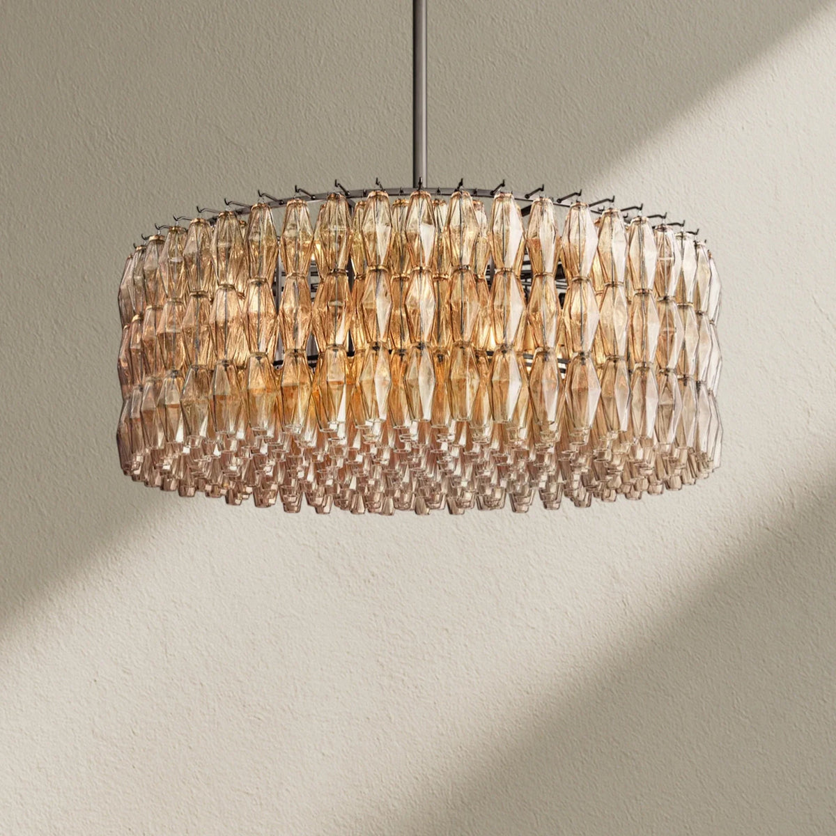 CHRAFZ Smoke Glass Round Chandelier 37"47‘’62‘’ - Zelno