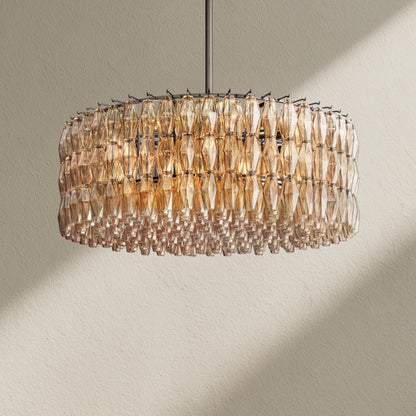 CHRAFZ Smoke Glass Round Chandelier 37"47‘’62‘’ - Zelno