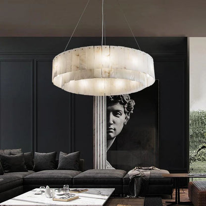 Christian Alabaster Modern Round Chandelier Lighting - Zelno