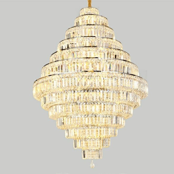 Chrome/ Silver/ Gold Extra Large Chandelier For Foyer Living Room Staircase Crystal Ceiling Lighting Fixture - Zelno Lighting