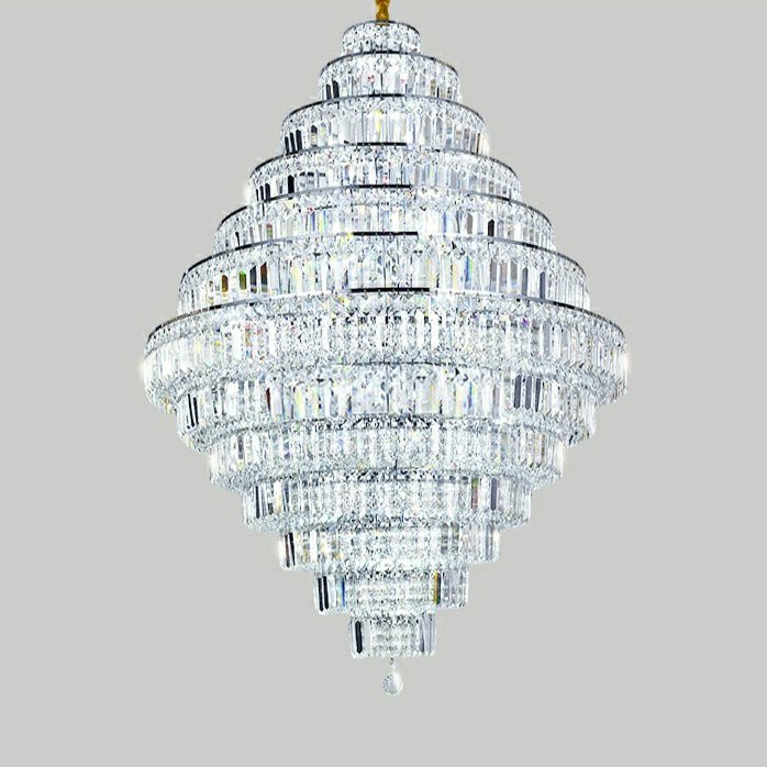 Chrome/ Silver/ Gold Extra Large Chandelier For Foyer Living Room Staircase Crystal Ceiling Lighting Fixture - Zelno Lighting