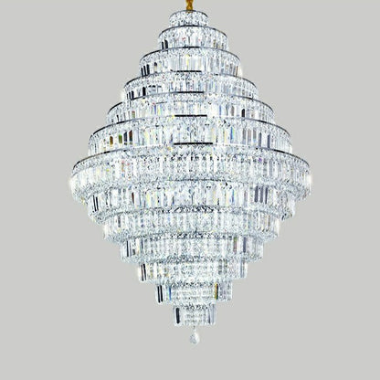 Chrome/ Silver/ Gold Extra Large Chandelier For Foyer Living Room Staircase Crystal Ceiling Lighting Fixture - Zelno Lighting