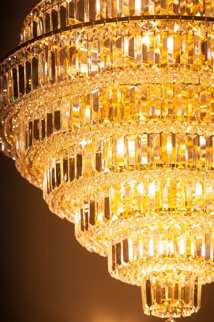 Chrome/ Silver/ Gold Extra Large Chandelier For Foyer Living Room Staircase Crystal Ceiling Lighting Fixture - Zelno Lighting