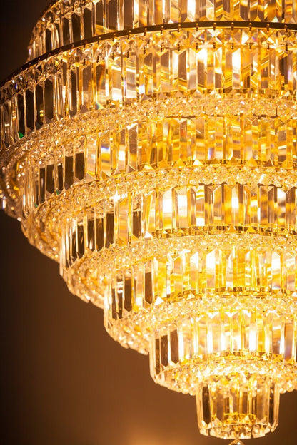 Chrome/ Silver/ Gold Extra Large Chandelier For Foyer Living Room Staircase Crystal Ceiling Lighting Fixture - Zelno Lighting