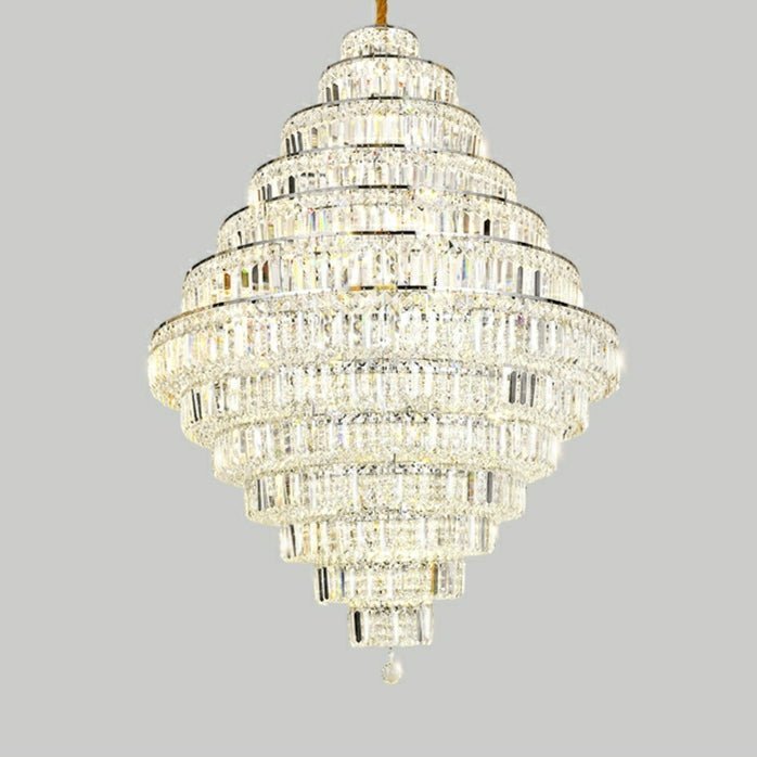 Chrome/ Silver/ Gold Extra Large Chandelier For Foyer Living Room Staircase Crystal Ceiling Lighting Fixture - Zelno Lighting