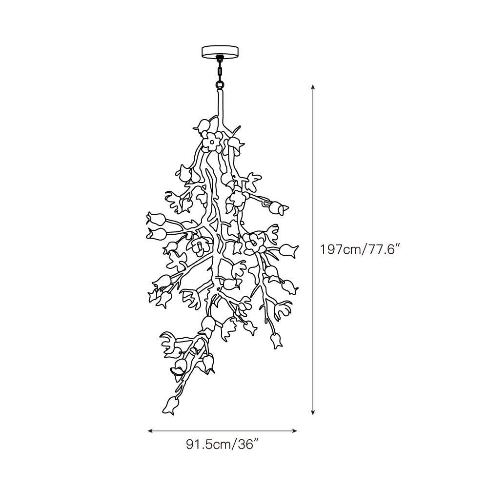 Churippu Branch Brass Chandelier - Zelno Lighting