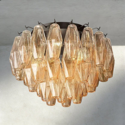 Cihela Clear/ Smoke Glass Flushmount 17", 22" - zelnolighting