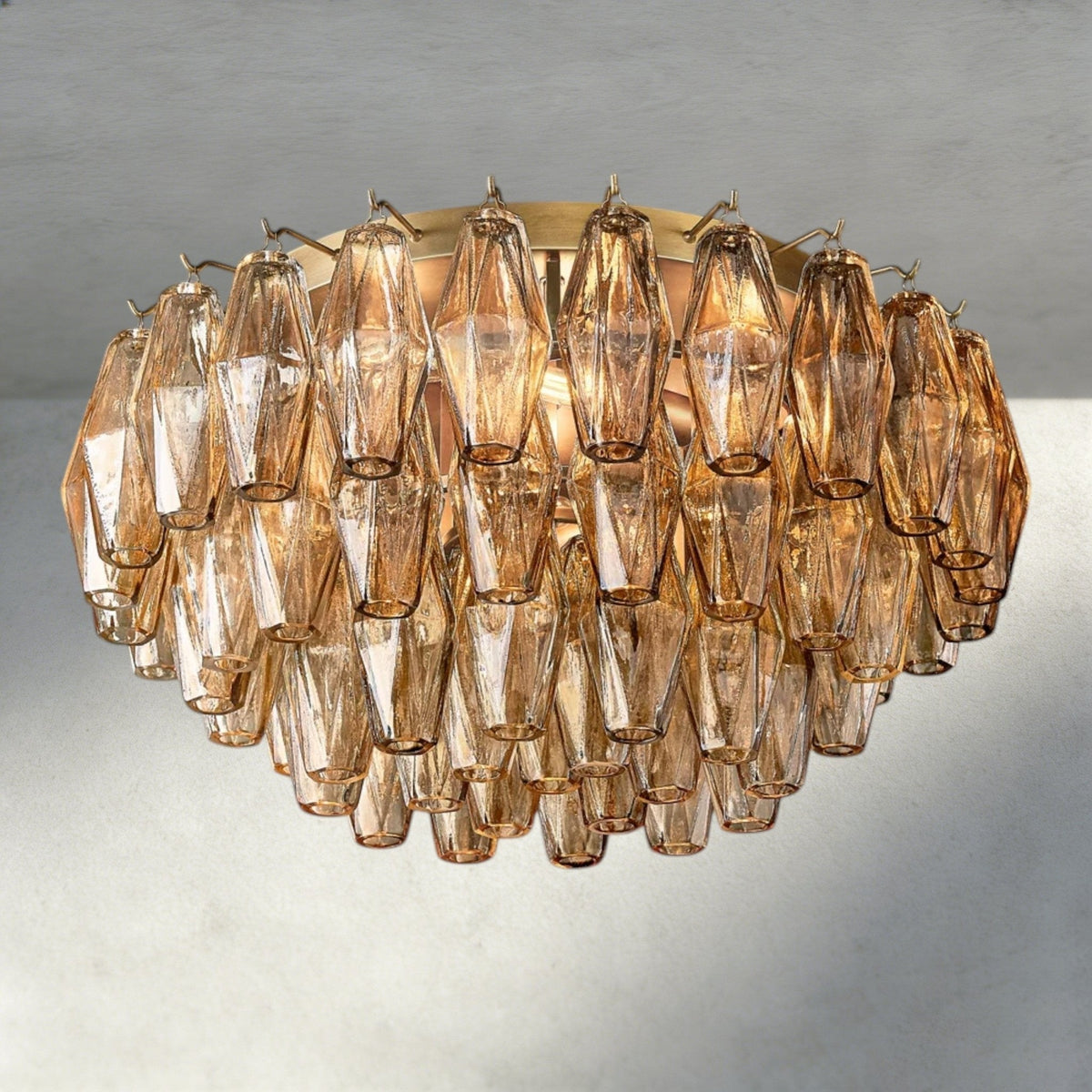 Cihela Clear/ Smoke Glass Flushmount 17", 22" - zelnolighting