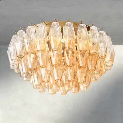 Cihela Clear/ Smoke Glass Flushmount 17", 22" - zelnolighting