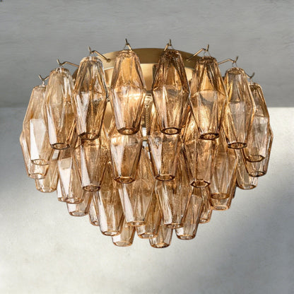 Cihela Clear/ Smoke Glass Flushmount 17", 22" - zelnolighting