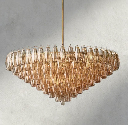 CIHELA CLEAR/ SMOKE GLASS TIERED ROUND CHANDELIER 37", 47", 62" - zelnolighting