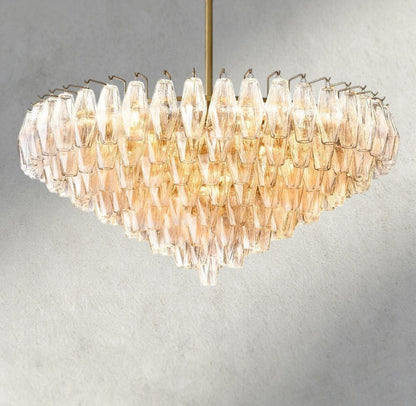 CIHELA CLEAR/ SMOKE GLASS TIERED ROUND CHANDELIER 37", 47", 62" - zelnolighting