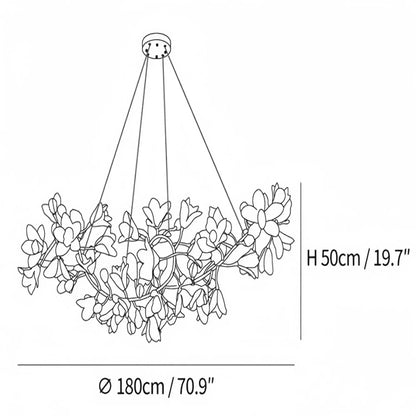 Circular Blossom Chandelier - Zelno Lighting