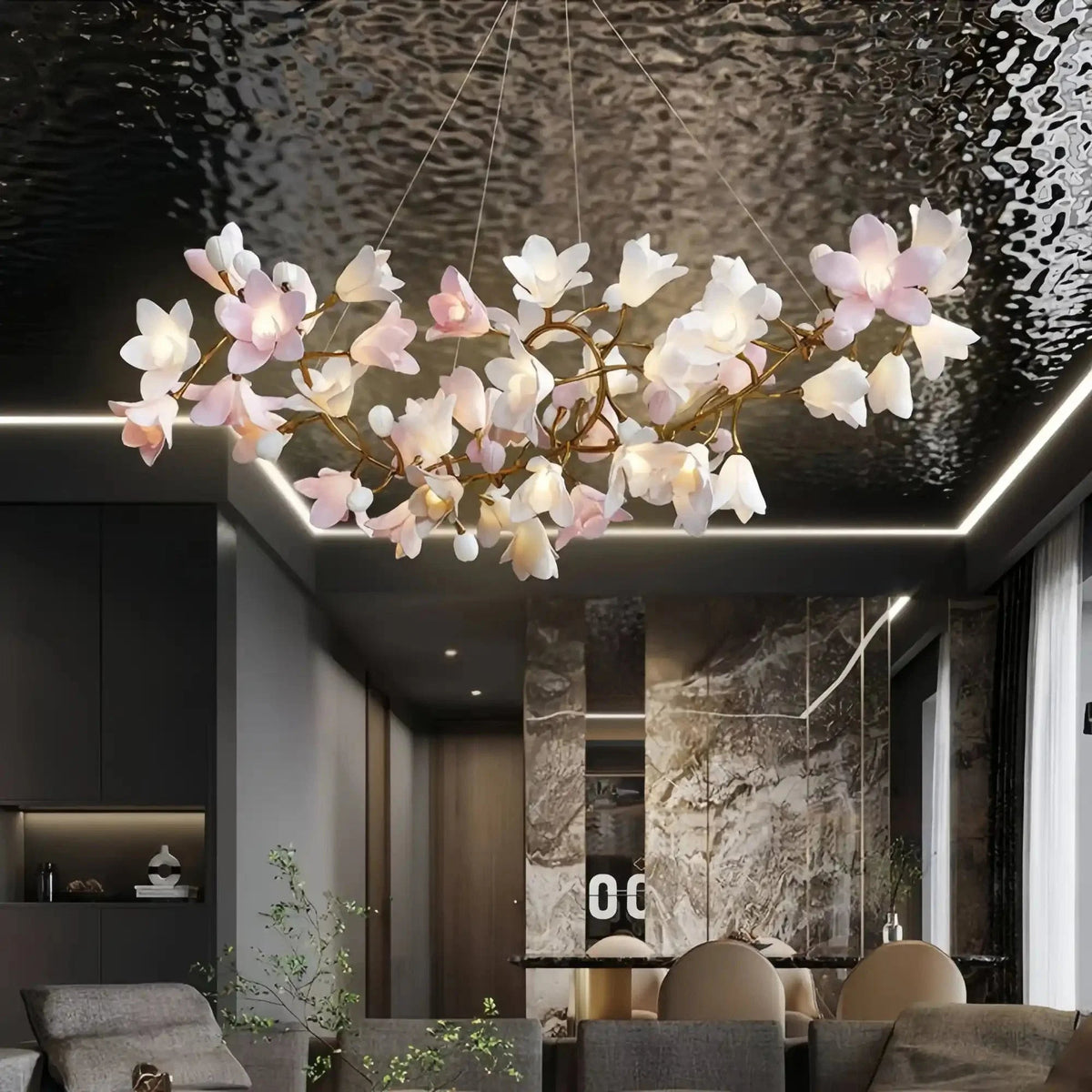 Circular Blossom Chandelier - Zelno Lighting