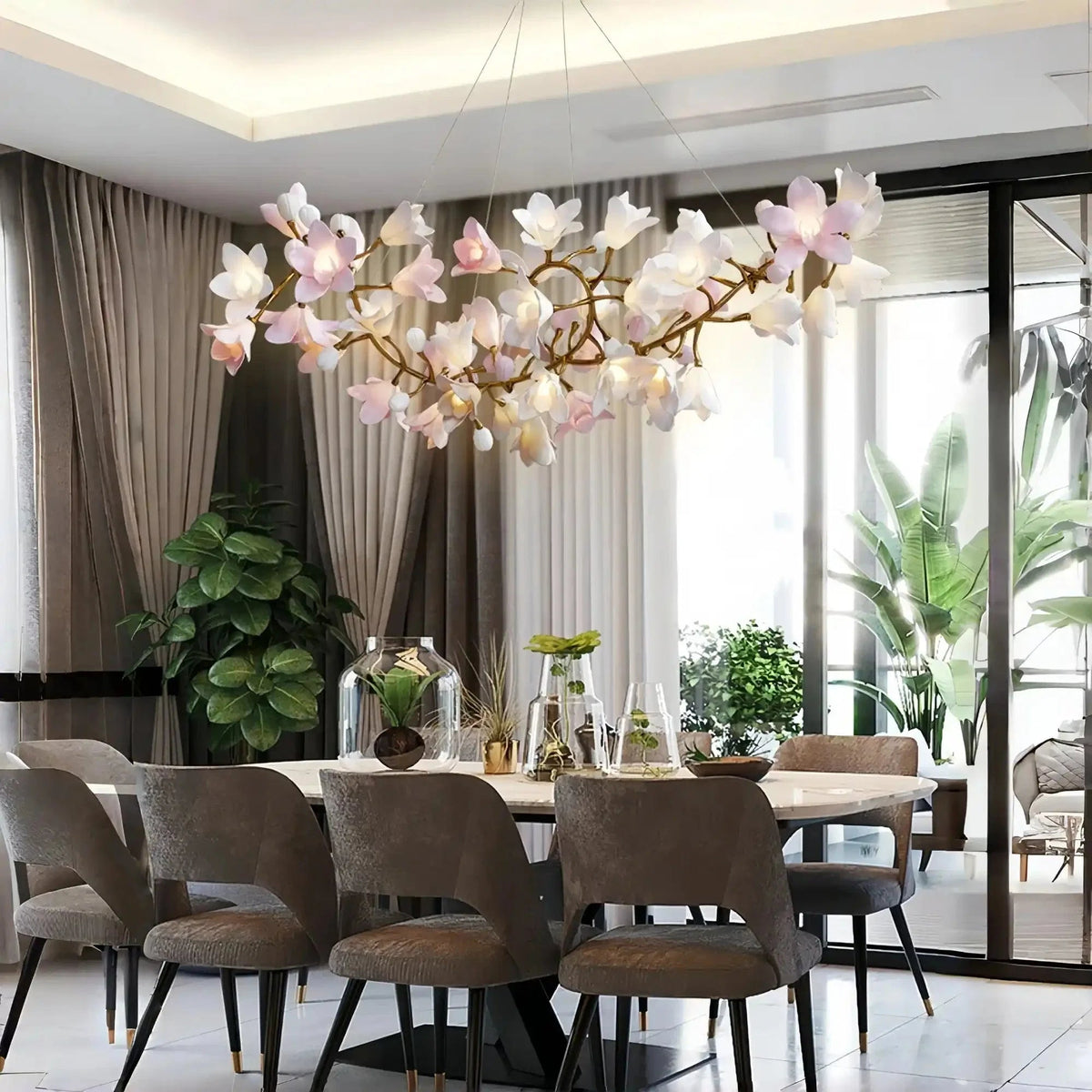 Circular Blossom Chandelier - Zelno Lighting