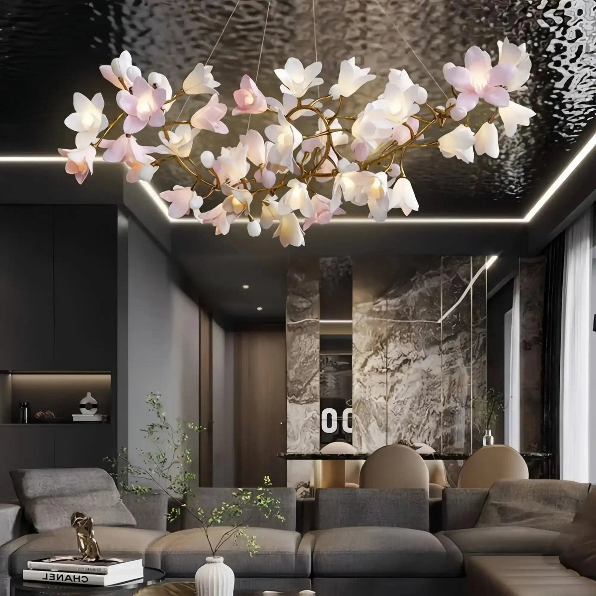 Circular Blossom Chandelier - Zelno Lighting