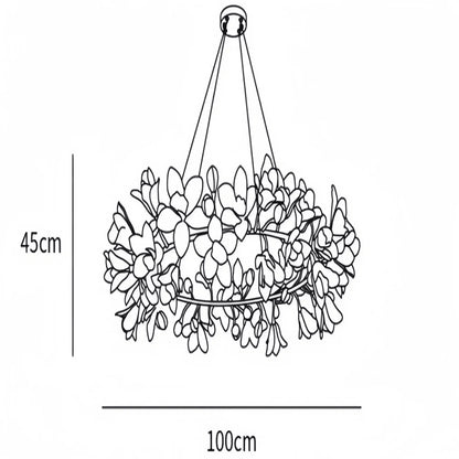 Circular Blossom Chandelier - Zelno Lighting