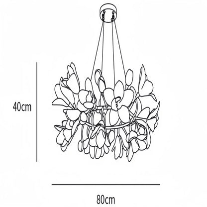 Circular Blossom Chandelier - Zelno Lighting