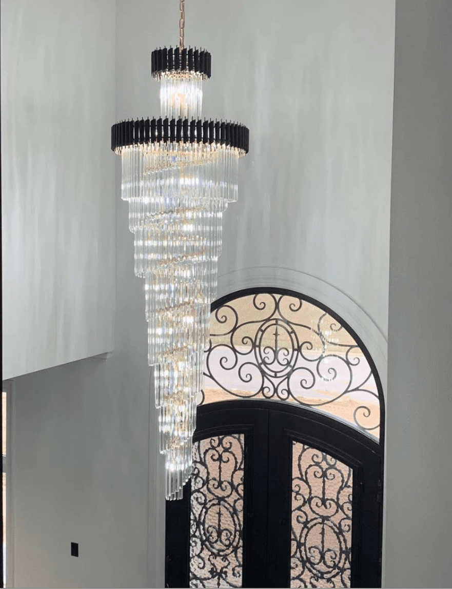 Classic Large Multi-layered Spiral Crystal Chandelier for Foyer/ Staircase - Zelno Lighting