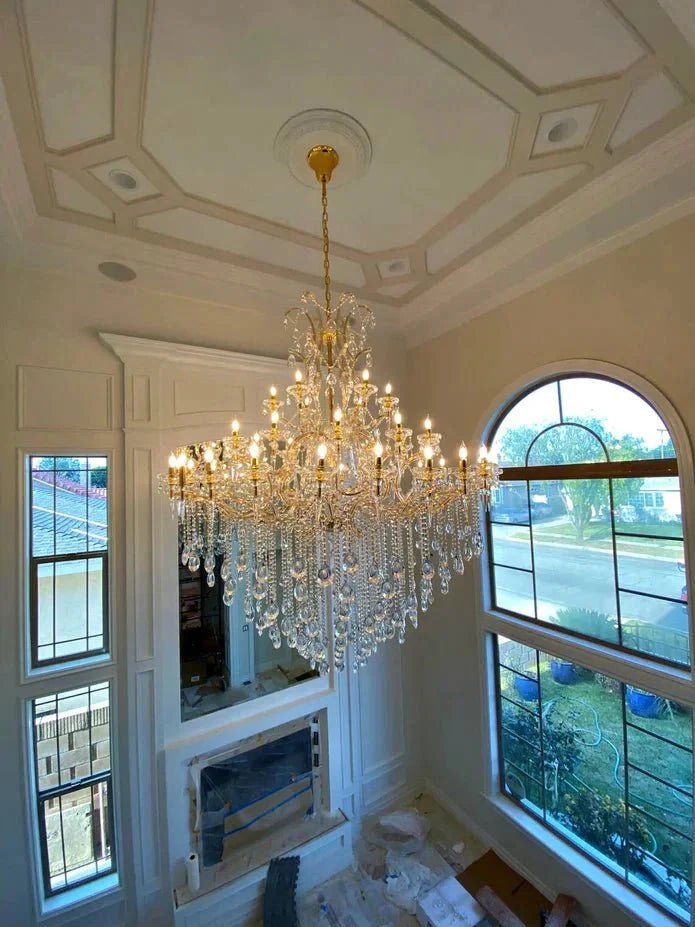 Classic Modern Multi-layers Crystal Chandelier for Staircase/Foyer/Villa - Zelno Lighting