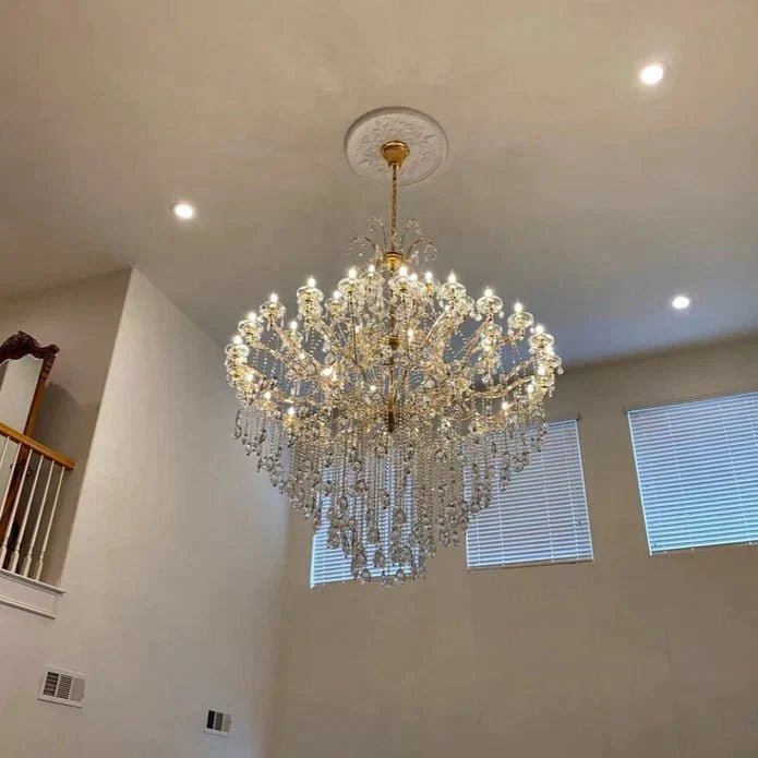 Classic Modern Multi-layers Crystal Chandelier for Staircase/Foyer/Villa - Zelno Lighting