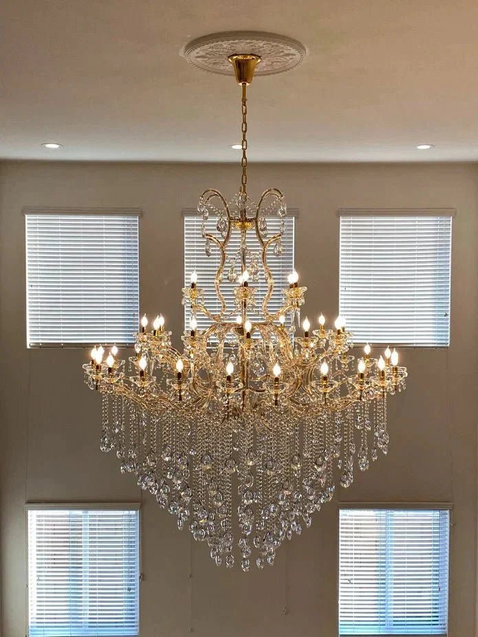 Classic Modern Multi-layers Crystal Chandelier for Staircase/Foyer/Villa - Zelno Lighting
