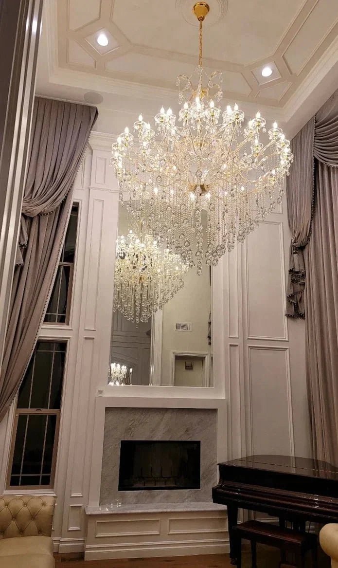 Classic Modern Multi-layers Crystal Chandelier for Staircase/Foyer/Villa - Zelno Lighting