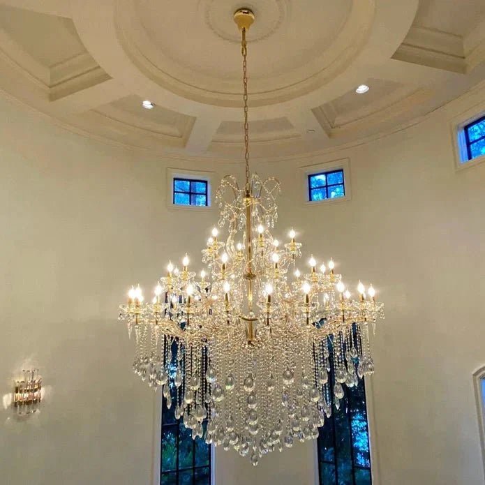 Classic Modern Multi-layers Crystal Chandelier for Staircase/Foyer/Villa - Zelno Lighting