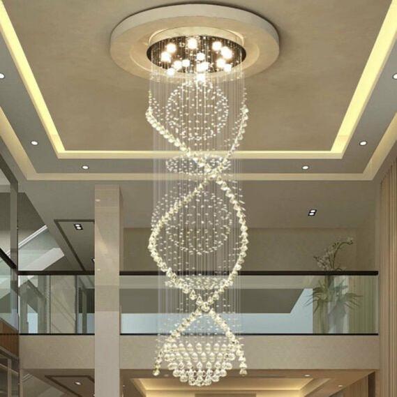 Classic Streamlined Clear Crystal Chandelier - Zelno Lighting