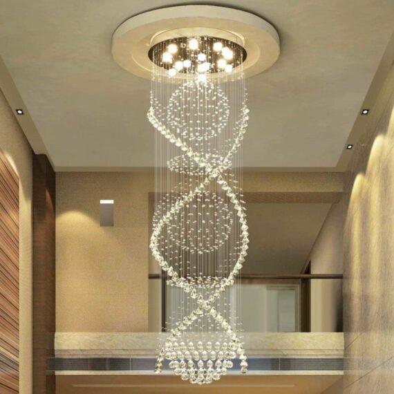 Classic Streamlined Clear Crystal Chandelier - Zelno Lighting