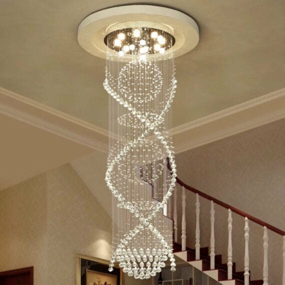 Classic Streamlined Clear Crystal Chandelier - Zelno Lighting