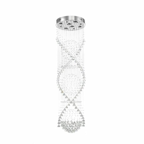 Classic Streamlined Clear Crystal Chandelier - Zelno Lighting