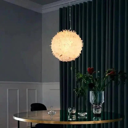 Clear Geode Quartz Crystal Ball Modern Pendant Light - Zelno Lighting