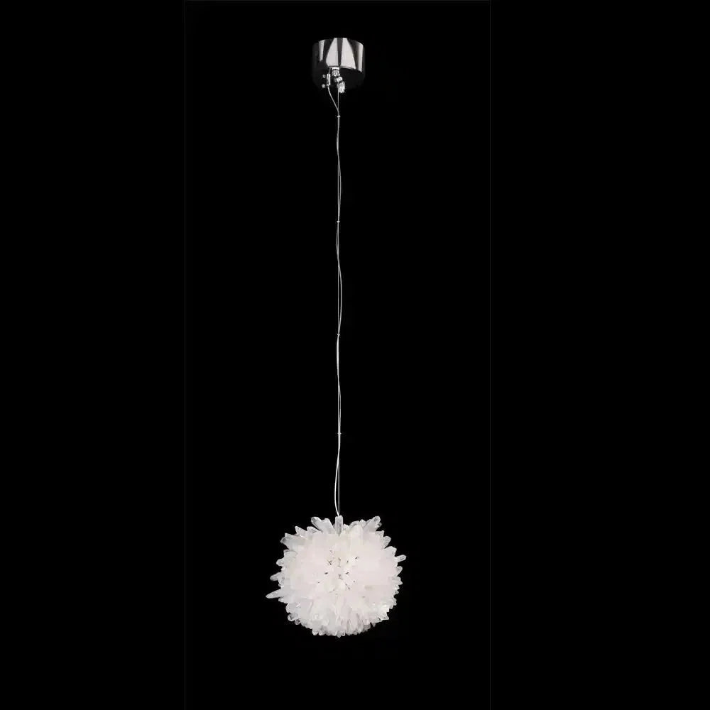 Clear Geode Quartz Crystal Ball Modern Pendant Light - Zelno Lighting