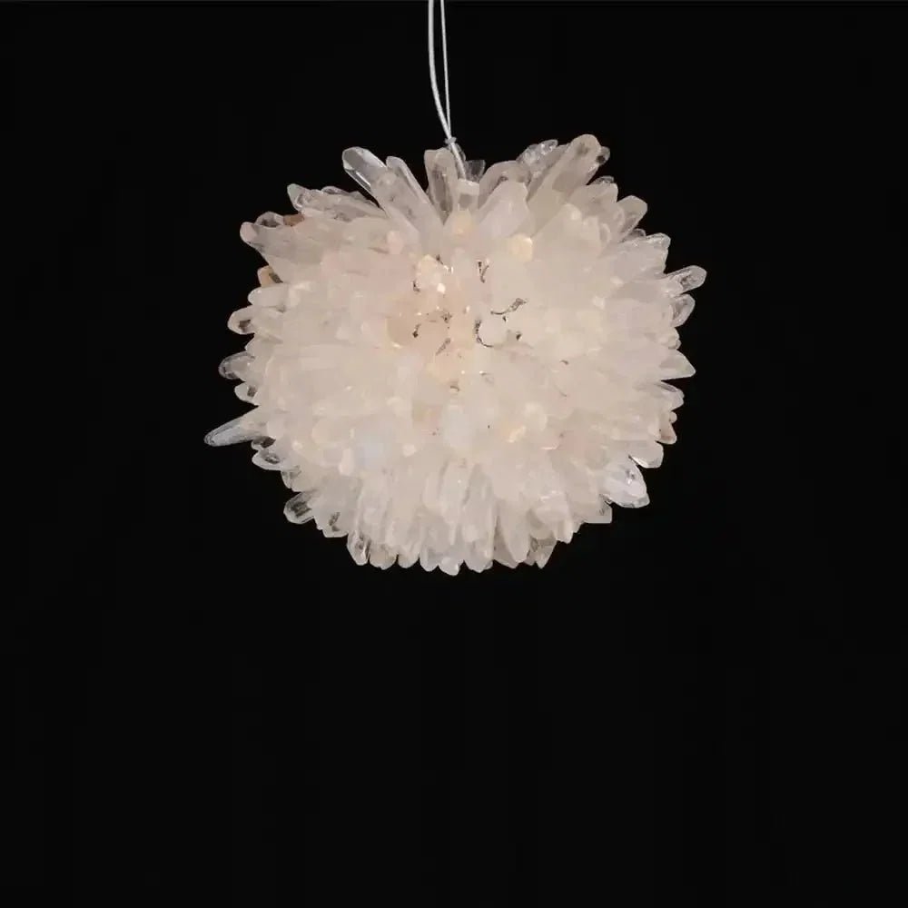 Clear Geode Quartz Crystal Ball Modern Pendant Light - Zelno Lighting