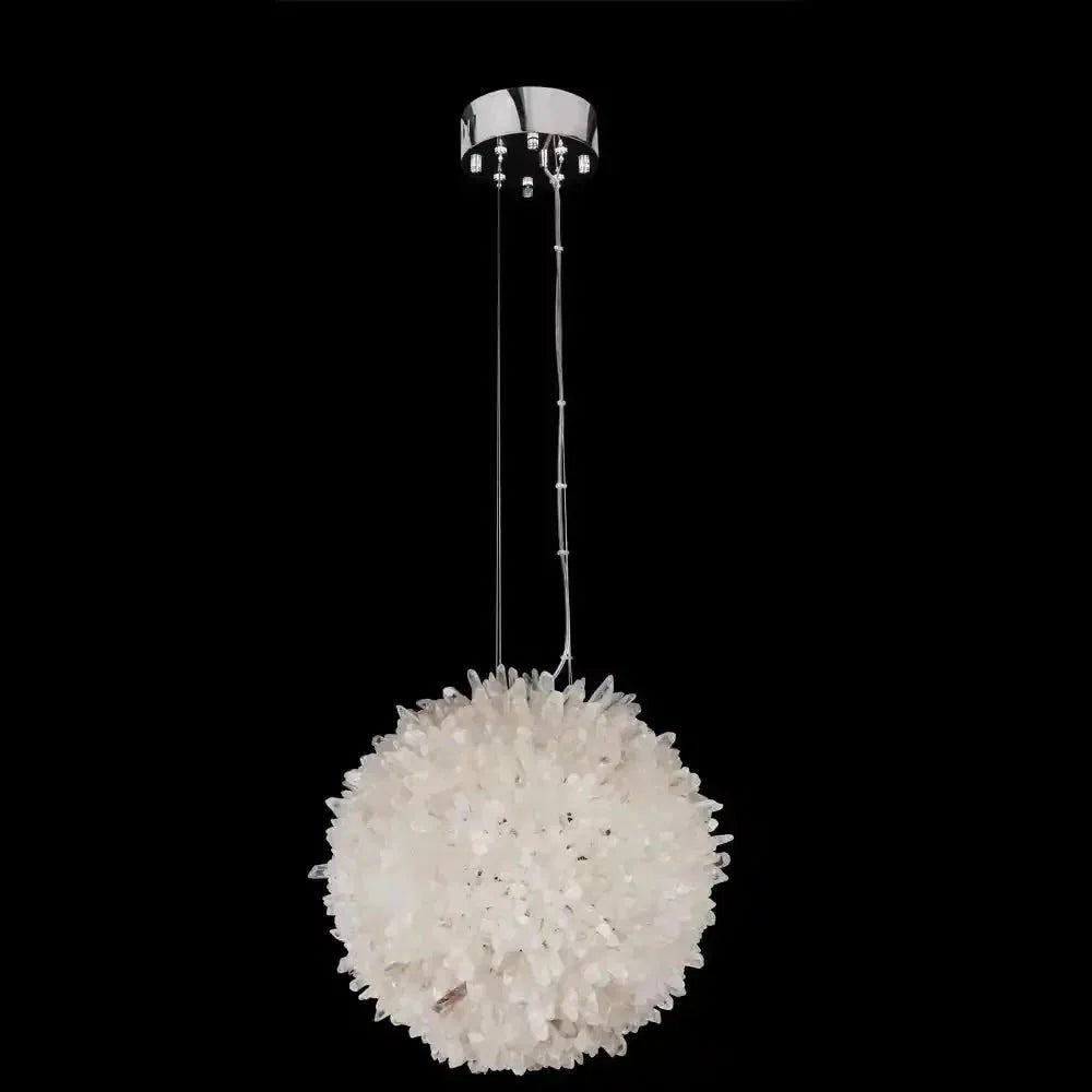 Clear Geode Quartz Crystal Ball Modern Pendant Light - Zelno Lighting