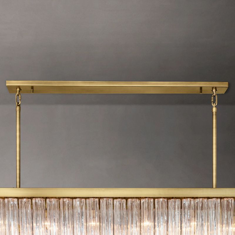 Clele Rectangular Murano Glass Chandelier 73" - Zelno