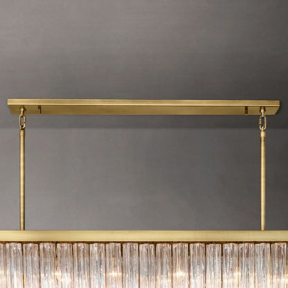 Clele Rectangular Murano Glass Chandelier 73" - Zelno