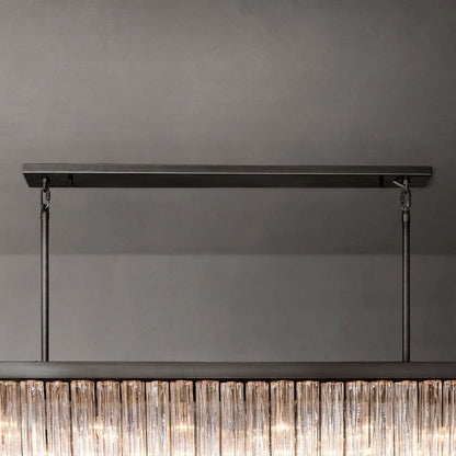 Clele Rectangular Murano Glass Chandelier 73" - Zelno