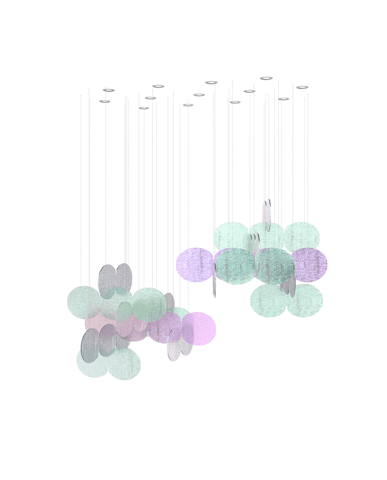 Clouds Iridescent Disc Chandelier - Zelno Lighting