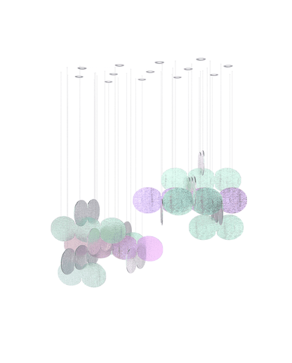 Clouds Iridescent Disc Chandelier - Zelno Lighting