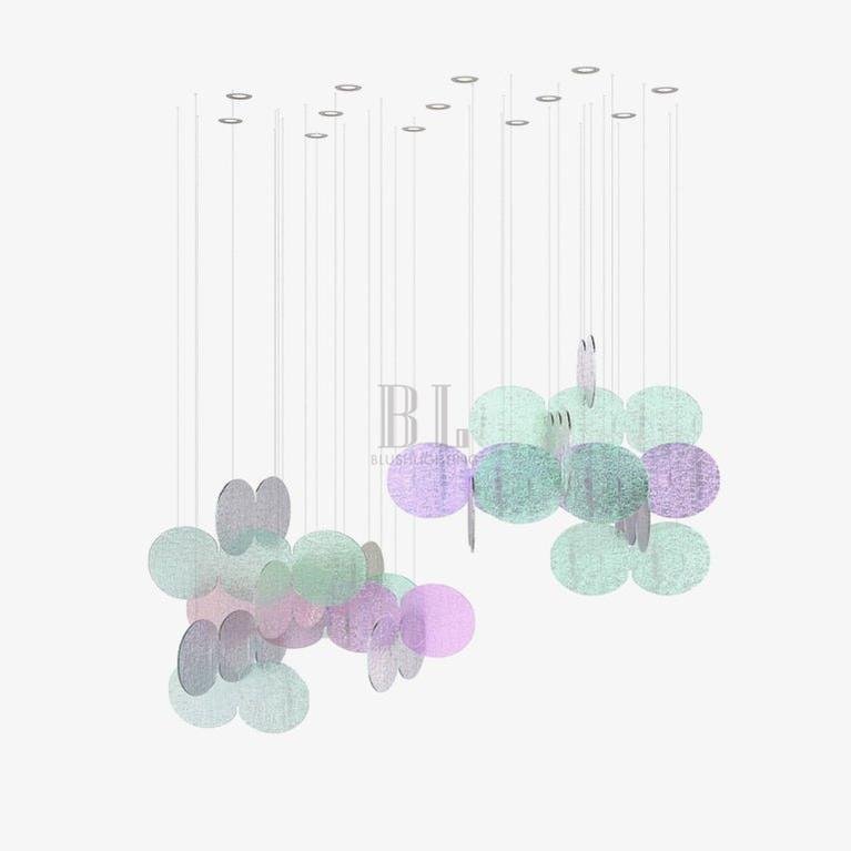 Clouds Iridescent Disc Chandelier - Zelno Lighting