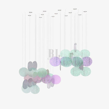 Clouds Iridescent Disc Chandelier - Zelno Lighting